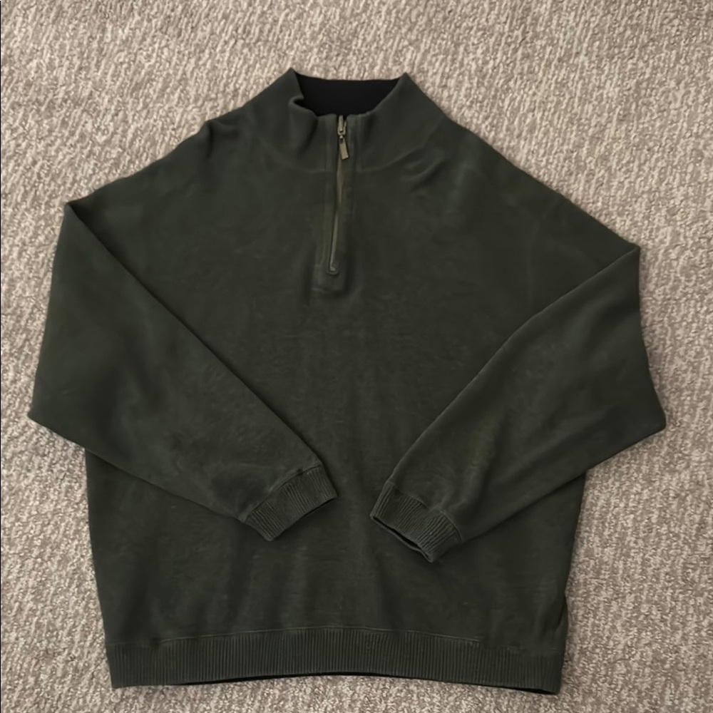 Men's Green Half-Zip Sweater